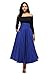 Asvivid Women's Elastic Waist Full Ankle Length A-Line Flared Swing Skater Skirts Large Blue