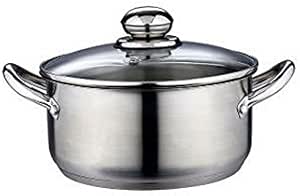 Bergner Stainless Steel Cookware Matt Finish Cook N Serve Pot with Lid