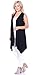 Popana Women's Sleeveless Drape Cardigan Vest - Casual Long Maxi Duster Jacket - Made In USA X-Large Black