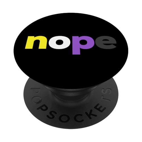 Funny Non-binary Pride - nope Nonbinary - LGBTQ Enby Flag PopSockets Adhesive P…