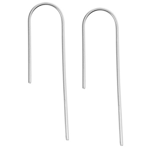 2 pcs 925 Sterling Silver Earwire Thread Pearl Pendant Dangle Earring Connector Hook