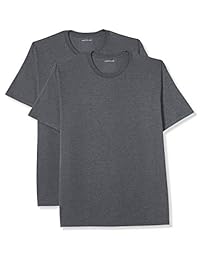 Camiseta de cuello redondo de manga corta para hombre grande y alto de   Essentials, paquete de 2, ajustada por DXL