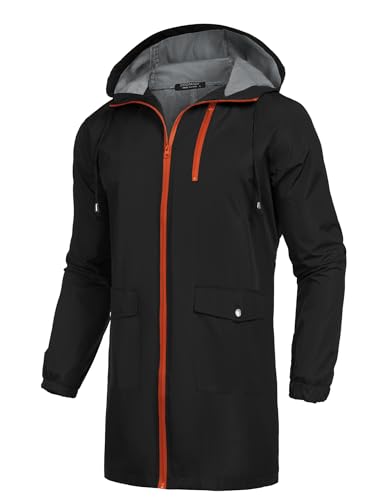 COOFANDY Lightweight Packable Waterproof Rain Jacket for Men