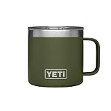 YETI Rambler 14 oz Stainless Steel Vacuum Insulated Mug with Lid, Olive Green