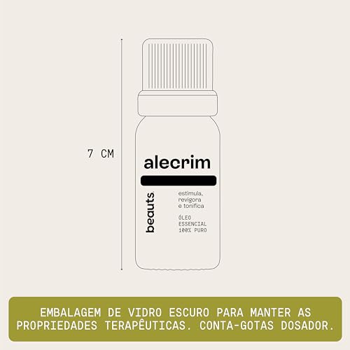 Óleo Essencial de Alecrim Premium - 100% Natural e Puro - Revigora, Melhora o Foco e Concentração, Relaxamento - Para Aromaterapia, Difusor de Oleo Essencial, Massagem e Tônico Capilar - 10 mL, Beauts