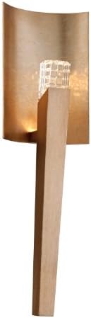 Stiletto LED Wall Sconce - 20" - Champagne Silver Leaf Finish with Faceted Crystal