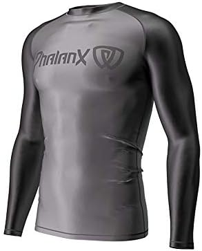 Phalanx Mens Rash Guard for BJJ Jiu Jitsu, Long Sleeve Competition Grade MMA Shirt