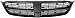Grille Assembly Compatible with 2006-2008 Dodge Ram 1500 Horizontal Bar Insert Plastic Painted Black Shell and Insert