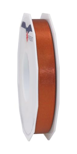 PRAESENT C.E. Pattberg SATIN cinnamon (brown) gift ribbon, 27 yards for Wrapping Gifts, 0.59 inches width, Ribbon for Decorating & Crafting, Decorative Ribbon for Gifts, for every occasion