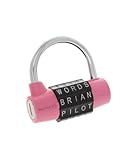 Wordlock Combination Padlock - 5 Dial, Pink