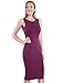 TAM WARE Women's Classic Slim Fit Sleeveless Midi Dress TWCWD051-BURGUNDY-US S/M(Tag Size M)