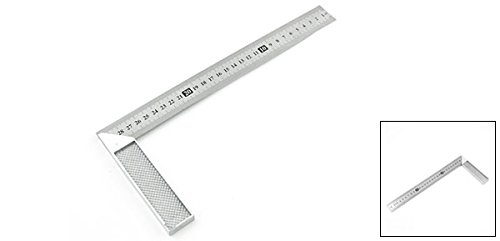 Uxcell (a13110700ux0020) Stainless Steel Right Measuring Angle Square Ruler, 30cm, Silver Tone