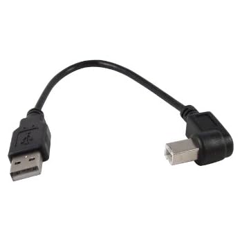 YCS Basics Black 6 Inch USB 2.0 High Speed Printer/Scanner Right Angle Cable