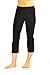 CLARANY Women's Combed Cotton Spandex Capri Waistband Yoga Pants