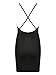 Clothink Women Black Halter Strap Cross Back Plain Sexy Beach Bodycon Dress S