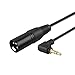 CableCreation 3 Feet Angle 3.5mm (1/8 Inch) Stereo Male to XLR Male Cable, Black