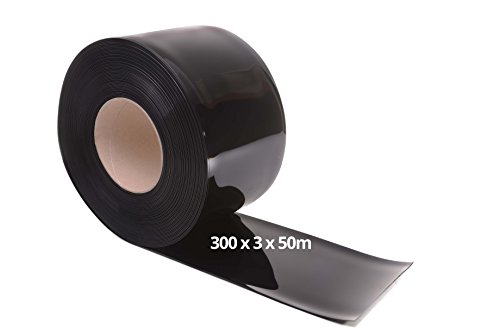 PVC Strip Rolls 50m - Black (300mm w x 3mm x 50m)