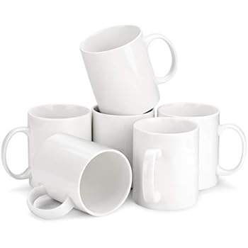 Amazon Com Darice Personalizable Ceramic White Coffee And Juice Mugs 20 Oz Ready To Decorate 2 Pack Coffee Cups Mugs