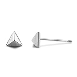 Minimalist 925 Sterling Silver triangle Earrings for Women Girl