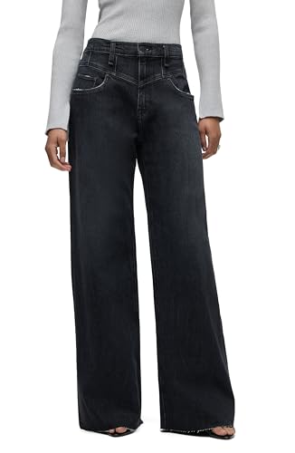 HUDSON Women’s Jodie High Rise Loose Fit Wide Leg Jean, Milano Noir, 25