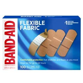 vendajes adhesivos de tela flexible de la marca band-aid para una cómoda protección flexible y cuidado de heridas de cortes y raspaduras menores, con tecnología quilt-aid diseñada para amortiguar heridas dolorosas, todos de un tamaño, 1