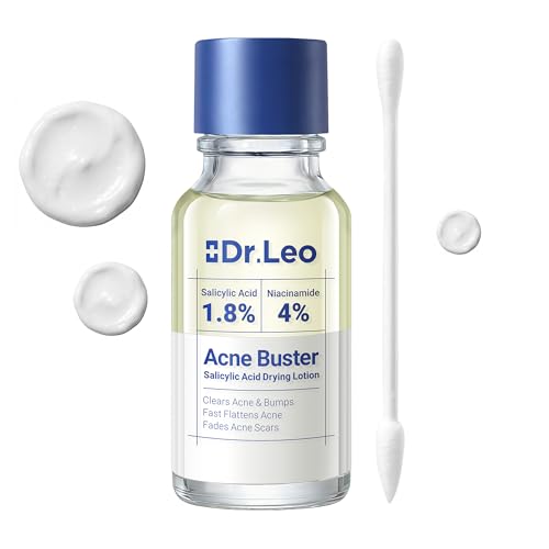 Dr.Leo 1.8% Salicylic Acid Acne Treatment, Drying Lotion Acne Spot Treatment for Acne-Prone Sensitive Skin | Niacinamide, Fast Pimple Relief, Fades Acne Marks, Overnight & Period Breakouts, 0.34 fl oz