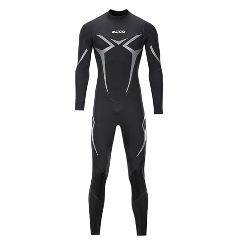 ZCCO Herren-Neoprenanzug, 3 mm Premium Neopren, volle Ärmellänge, Taucheranzug für Spearfishing, Schnorcheln, Surfen, Kanufahren, Taucheranzug (Herren