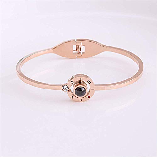 QueenDer “unico” Beads Gemstone nuovo braccialetto di disegno in oro rosa con diamante della signora delle ragazze delle donne