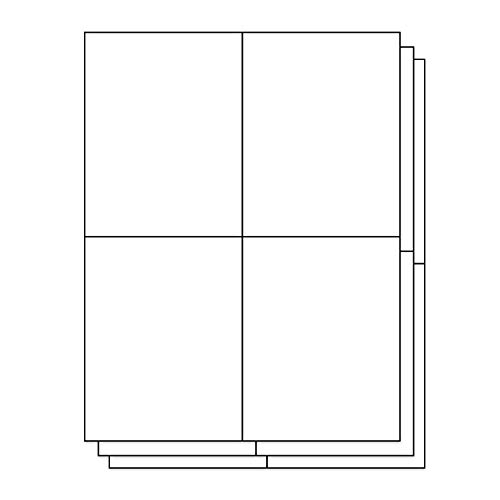 OfficeSmartLabels Rectangular 4-1/4 x 5-1/2 Shipping/Wine Bottle Labels for Laser & Inkjet Printers, 4.25 x 5.5 Inch, 4 per sheet, White, 600 Labels, 150 Sheets