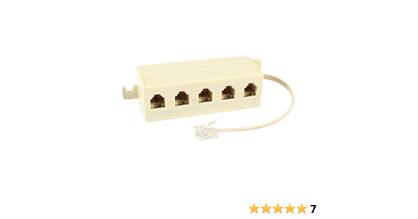 SODIAL(R)Beige RJ11 6P4C Macho clavija a 5 puertos 6P2C ...