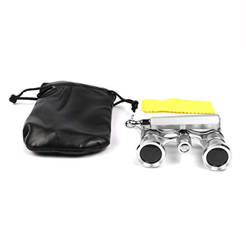 Kingscope 3X25 Vintage Opera Glasses Binoculars for Theater Musical Concert (Lorgnette, Silver, with Handle) - Thumbnail 5
