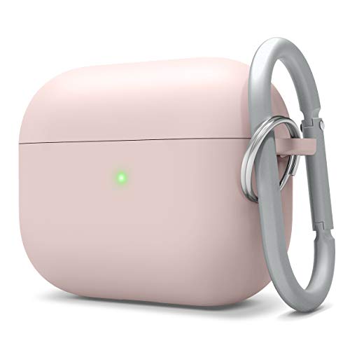 elago Liquid Silicone Case Compatible with AirPods Pro Case Cover - Keychain Included, Triple Layer Protection, Safeguard Design, Supports Wireless Charging [Sand Pink]