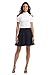 Rekucci Women's Ease Into Comfort Wide Waist Flared Short Flippy Skirt Luxe Gutsy Knit Ponte (Medium, Black)