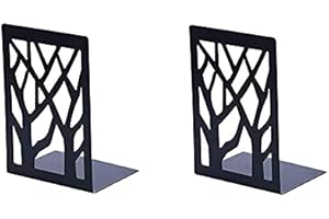 LOCONHA Book Ends Universal Premium Bookends for Shelves, Non-SkidBookend, Heavy Duty Metal Book End, Bookend Supports, Book Stoppers 1 Pairs, Black