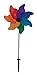 In the Breeze Pinwheel Spinner on Fiberglass Pole, Rainbow Poly Petal Pinwheel, 12-Inches, 2869