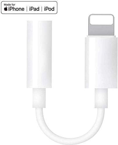 [Apple MFi Certified] Lightning to 3.5mm Headphone Jack Adapter, Lightning to Headphone Jack Adapter Dongle, Support Calling + Music Control+IOS 13 , Compatible for iPhone 11/11 Pro/XS/XR/X 8/ 7