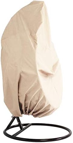 Lionina Hanging Chair Dustproof Cover, Waterproof Oxford Fabric Furniture Dust Proof Cover, Swing Shade Canopy - Veranda Patio Cocoon Egg Chair Cover(Beige)