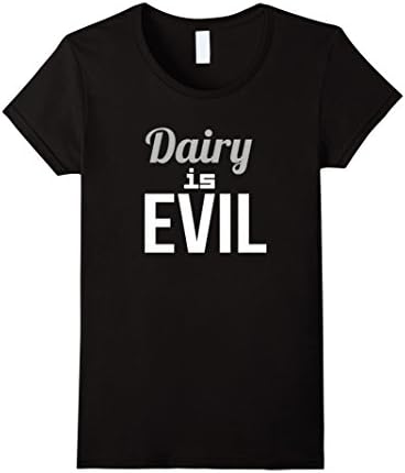 Womens Dairy Is Evil - Dairy Free Shirt Small Black