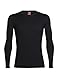 Icebreaker Merino Men's Tech Top Long Sleeve Crewe, Black/Black, Medium