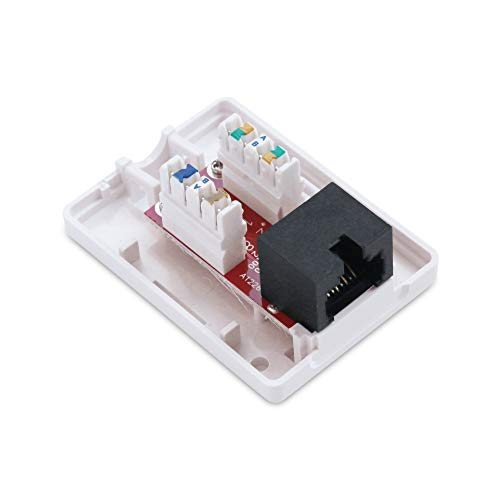 Cable Matters UL Listed 5-Pack RJ45 Surface Mount Box - 1 Port in White