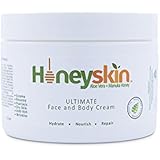 Eczema Repair Cream for Face &amp; Body (8 oz) Soothing, Organic Moisturizer, Rosacea, Psoriasis, Rashes, Dry Skin, Wrinkles, Manuka Honey, Aloe Vera, Coconut Oil, MSM (8 oz) by Honeyskin