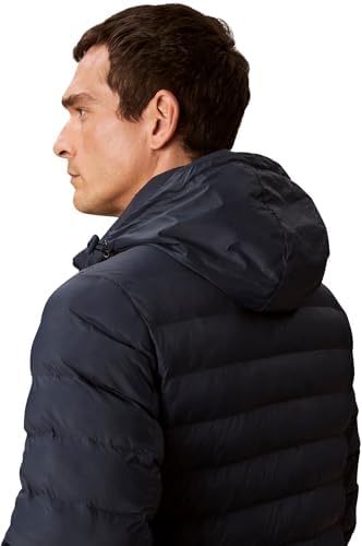 Herren Steppjacke Nylon Hooded Puffer mit Kapuze, Blau (Ink), XL