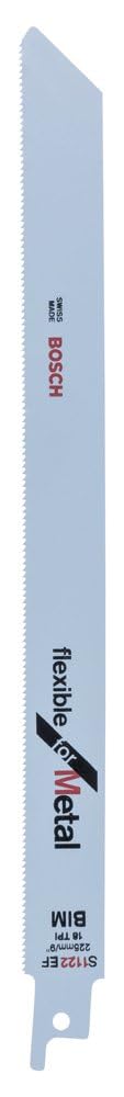 Bosch 1x Reciprocating Saw Blade S 1122 EF 'Flexible for Metal' (Length 225 mm, Accessories Reciprocating Saws)