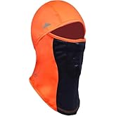 Tough Headwear Hunting Face Mask for Cold Weather - Orange Balaclava - Hi Visibility Ski Mask for Men - Hunting Face Cover