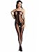 Amoretu Womens Sheer Lingerie Stripes Bodysuits Crotchless Bodystocking, Black2, One Size