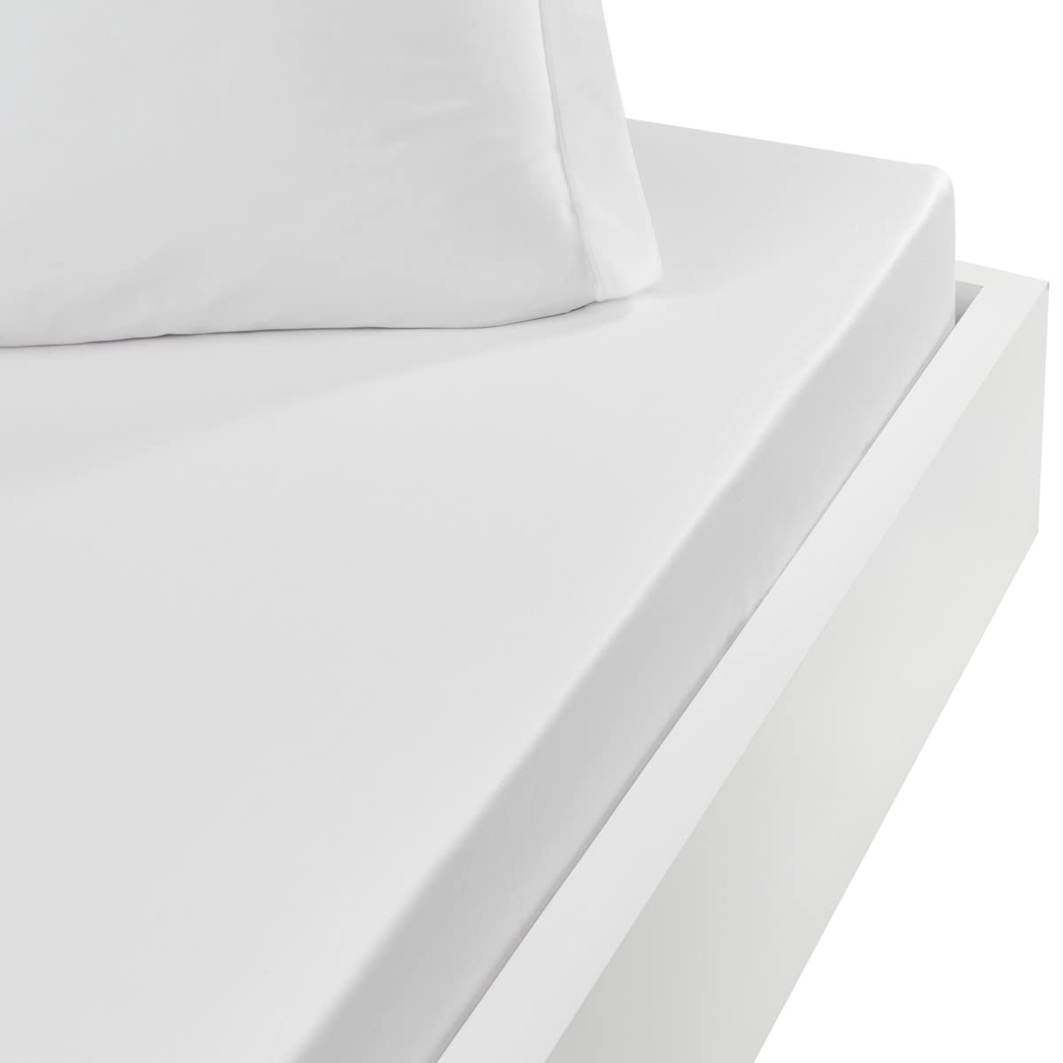 Sensei La Maison du Coton 57 Thread Count Fitted Sheet - Large 30 cm Deep - 100% Soft and Durable Cotton Studio