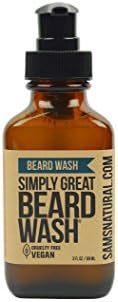 Simply Great Beard OilHoliday Gifts - Stocking Stuffers - Gifts for Men - Beard Wash - 3 Oz- Natural Facial Hair Cleansing - SLS-Free Paraben Free - Natural Beard Wash - Vegan and Cruelty Free