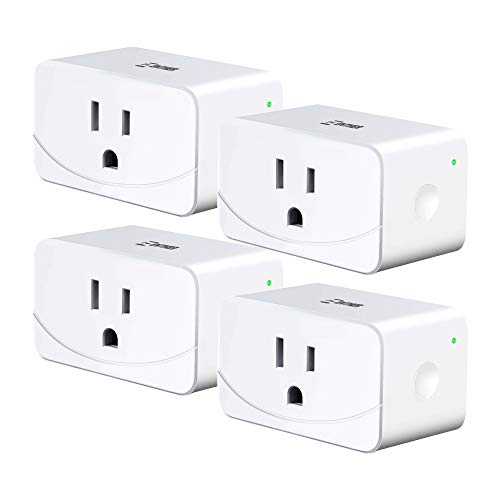 Enther Wi-Fi Smart Plug Google Home, Mini Wireless Outlet 4 Pack, Works with Amazon Alexa & Google Assistant, Remote Control Your Devices from Anywhere, No Hub Required, ETL and FCC Listed, White