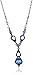 1928 Jewelry Black Tone Blue Faceted and Light Blue Crystal Y-Shaped Necklace, 15