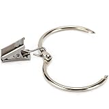 Z-LIANT 24 Pack Curtain Rings with Clips : Can Open and Close, 2.0-Inch Inner Diameter Rings. Suitable for Shower Curtain, Window Curtain, Heavy Drapery, etc.